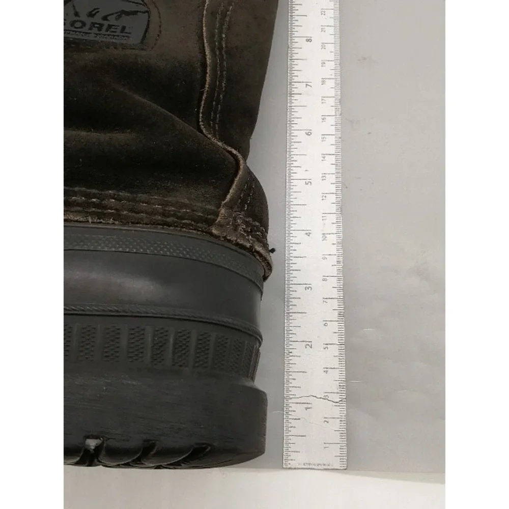 Sorel Boots Mens Black 8 Snow Shoes Felt Lined Steel Shank Rubber Mid Calf